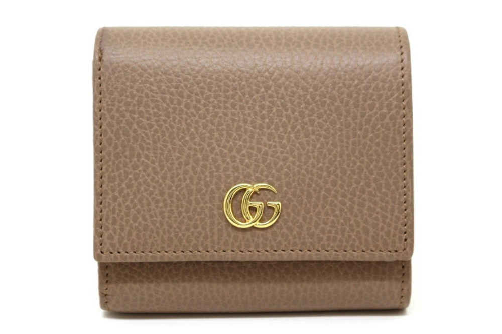 Gucci GG Marmont Leather Wallet Dusty Pink Bi fold